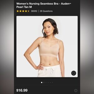 Auden seamless nursing bra pearl size medium NWT